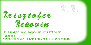 krisztofer nepovin business card